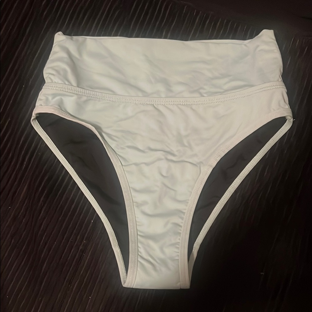 White High-Waisted Bikini Bottom